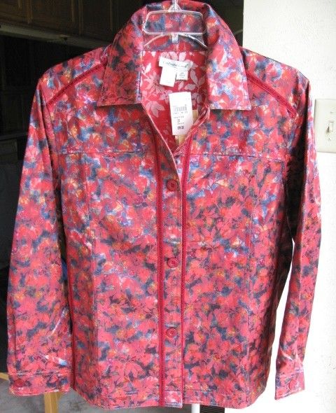 Coldwater Creek Blooming Florals Reversible Jean Style Jacket  