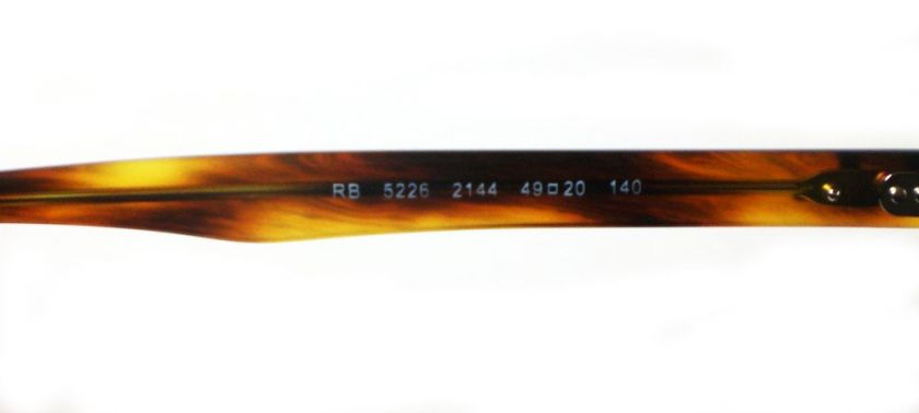 RAY BAN RB 5226 2144 S.49 RX GLASSES TORTOISE PLASTIC  