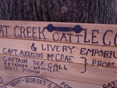 Lonesome Dove Hat Creek Cattle Company Sign PLUS BONUS  