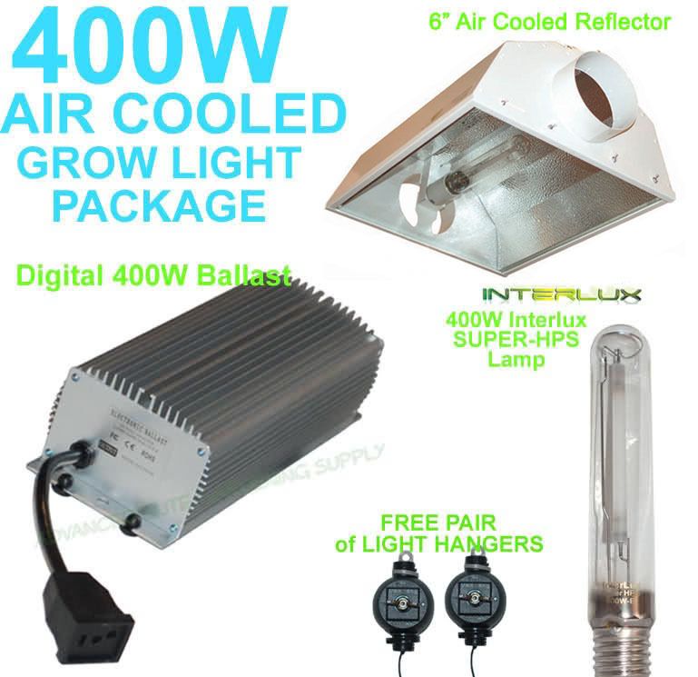 400W Grow Light Package hydroponic HPS 6 Air Cooled  
