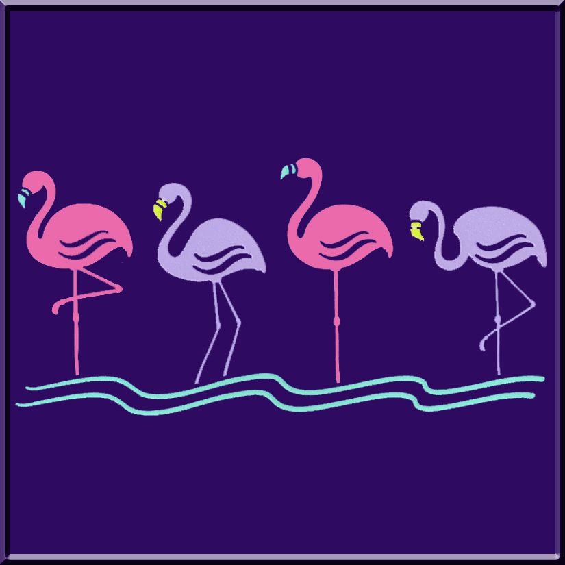 Purple And Pink Flamingoes T Shirt S,M,L,XL,2X,3X,4X,5X 100% Cotton 