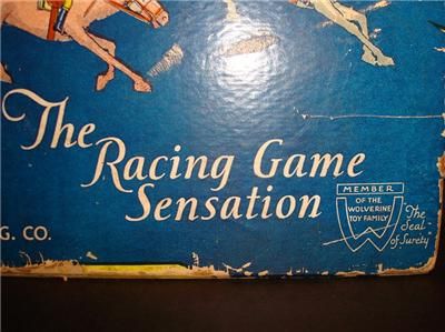 VINTAGE WOLVERINE SUPPLY & MFG. CO. NO. 40 GEE WIZ   THE RACING GAME 