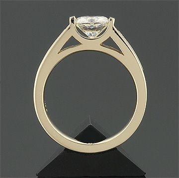 62 CT 14KY MOISSANITE CUSHION MODERN TENSION RING  