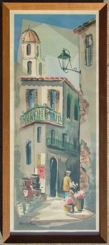 PARIS FLOWER SHOP STREET print Listed Robert Chase  