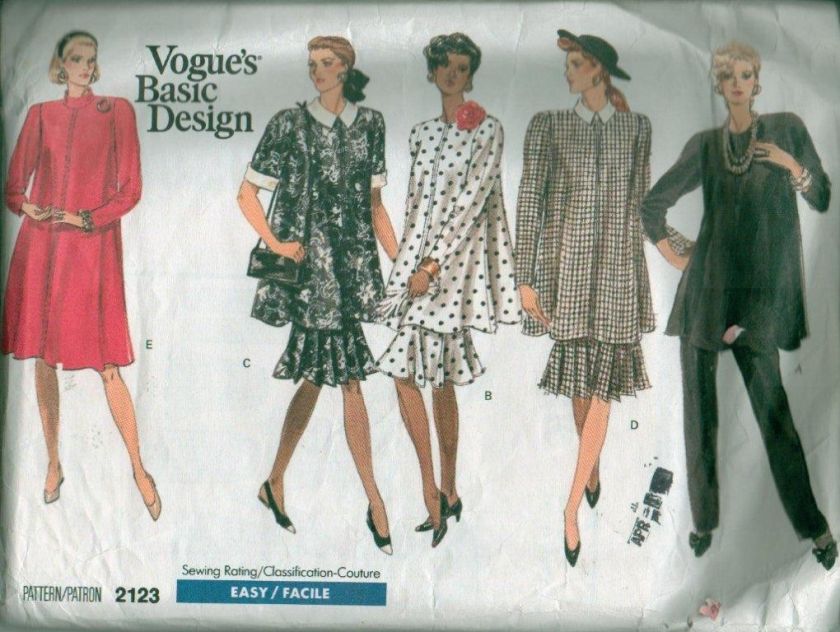 OOP Vogue Basic Design Sewing Pattern Uncut  