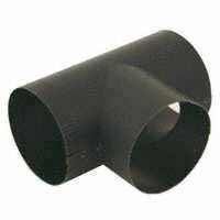 INCH HEAVY 24GA BLACK TEE JOINT WOOD STOVE PIPE NIB  