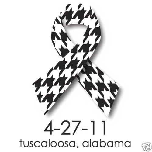 Alabama Houndstooth Ribbon Tornado Sticker Tuscaloosa  