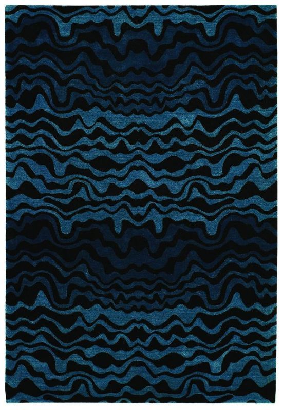 Modern Area Rug Blue Carpet Wool 2 6 x 8 Runner  