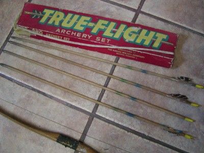 Vintage Toy Bow & Arrow Set  Old Antique Arrows Archery Rollin 