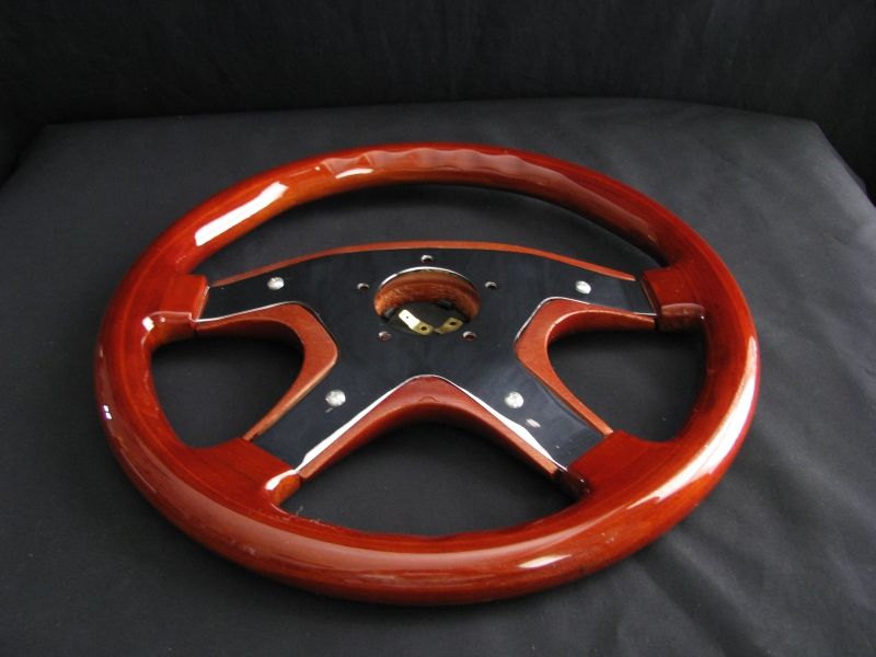 NEW 14 CUSTOM MAHOGANY WOOD GRAIN STEERING WHEEL  