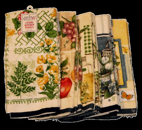 NEW 2 PIECE KITCHEN TOWEL SET, SUNFLOWER, FRUIT, GARDEN, COUNTRY 