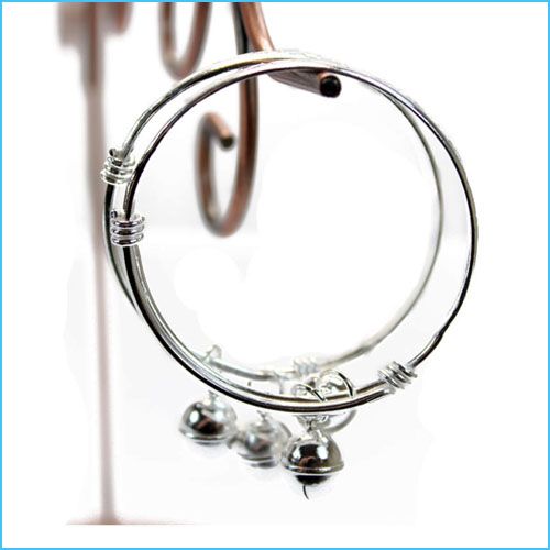 Cute 625 silver Baby Kid Child Boy Girl Bells Bracelet Bangle  