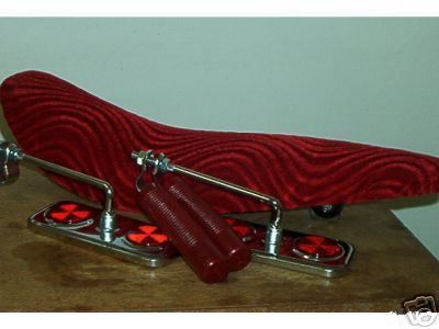 BIKE Banana Seat Velour Mirrors Grips Lowrider Red  