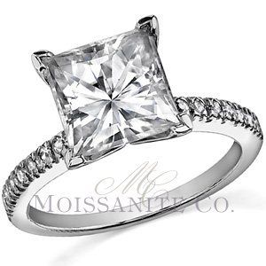 7mm Princess Thin band Diamond Engagement Ring  