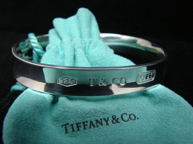 Tiffany & Co. Bangle Bracelet 1837 Sterling Silver Solid 925 Free 