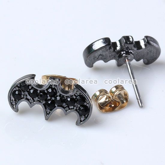   Crystal Superman Batman Symbol Ear Studs/ Ring Earrings Jewelry  