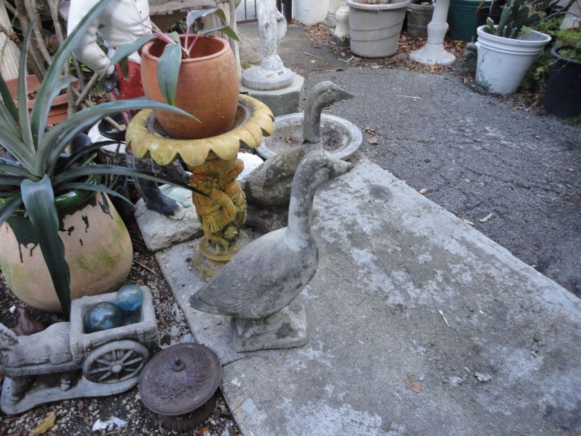 Vintage Antique Bird Bath Concrete Old Birdbath Signed  