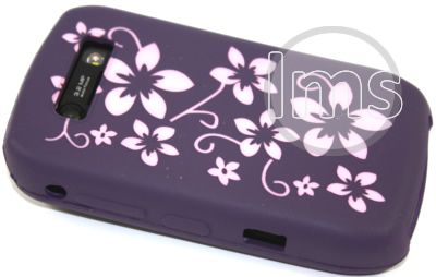   Magic Store   PURPLE FLORA SILICONE CASE FOR BLACKBERRY CURVE 8900