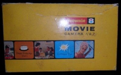 Vintage Kodak Brownie Movie Camera Silver 8 mm Film Box  