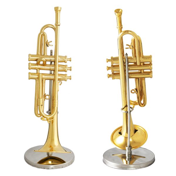 Gold Plated Minature Musical Instrument Figurine / Ornament ~ Clarinet 