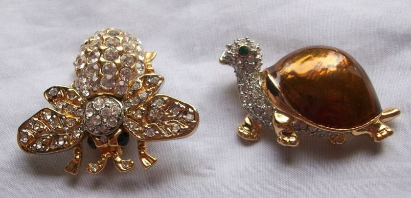 Rhinestone Bee Or Enamel Rhinestone Turtle Pins/Brooch  