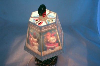   Sculpted Christmas Tree Lamp With Glo Thru Shade Presents Teddy Bears