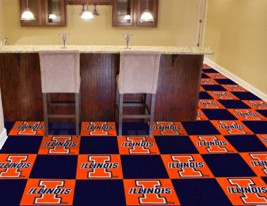 ILLINOIS FIGHTING ILLINI CARPET FLOOR TILE *45 SQ FEET*  