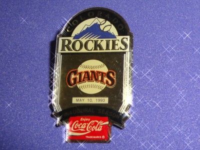 Colorado Rockies Inaugural Season Coke Giants Hat Pin  