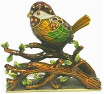 Business Card Desktop Counter Holder Amber BIRD Stand  