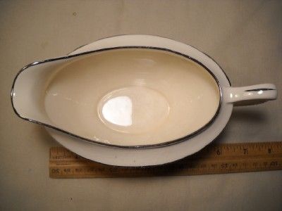 VINTAGE CROWN POTTERIES CO GRAVY BOAT  