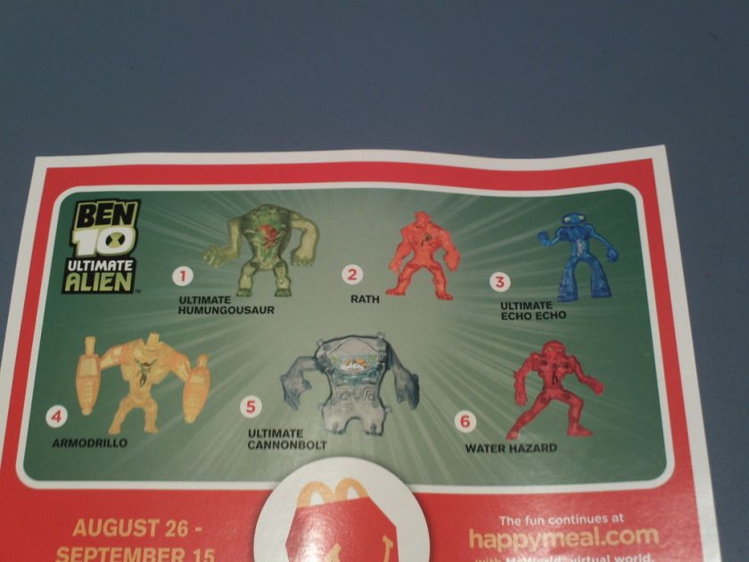 McDonalds 2011 Ben 10 Ultimate Alien set of 6 NIB  