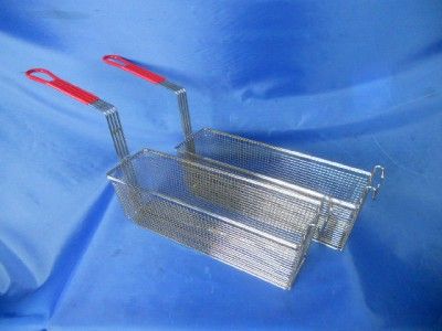   BASKETS NICKEL PLATED HIGH QUALITY WITH COATED HANDLE RECTANGLE FRY