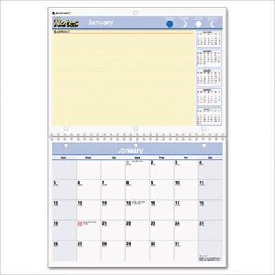 QuickNotes Desk/Wall Monthly Calendar, Wirebound, 11x8 Pages, 11x16 