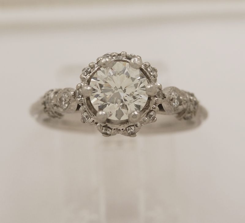 Estate Platinum & Diamond Engagement Ring by Tacori J32901  