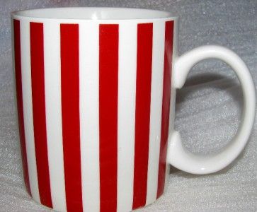    tations  Mug RED CANDY STRIPE by Tara 12oz 3 3/4 tall NEW  