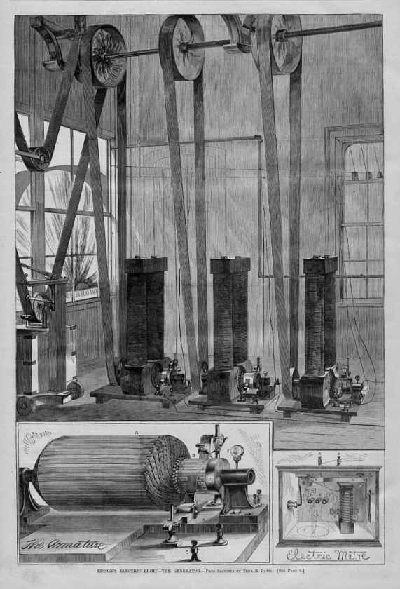 THOMAS EDISON ELECTRIC LIGHT, GENERATOR, ARMATURE METER  