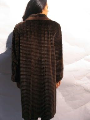 CHIC BROWN SHEARED MINK FUR COAT FURS size10 #8827  