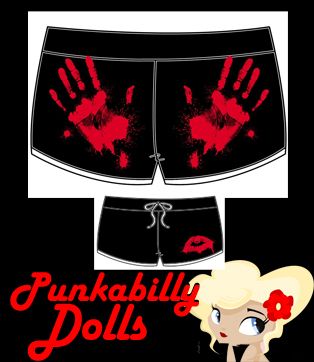 ROLLER DERBY JAMMER SHORTS   BLOOD BATH  