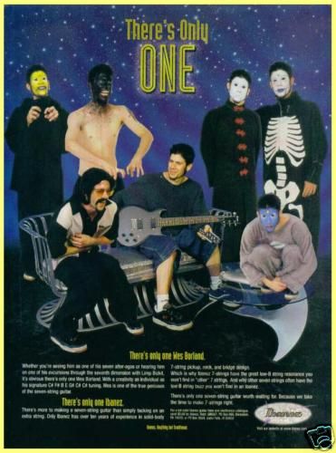   BIZKIT WES BORLAND FOR IBANEZ GUITARS AD 8X11 FRAMEABLE ADVERTISEMENT