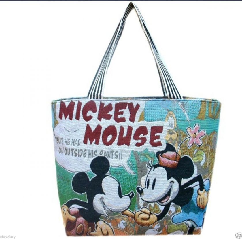 Disney Mickey Minnie Mouse Canavas handbag Luggage Bag Purse tote 