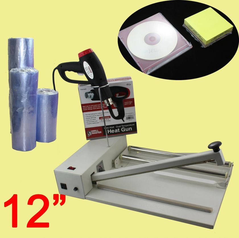 SHRINK WRAP HEAT SEALER 12, HEAT GUN, 500 FILM SYSTEM  