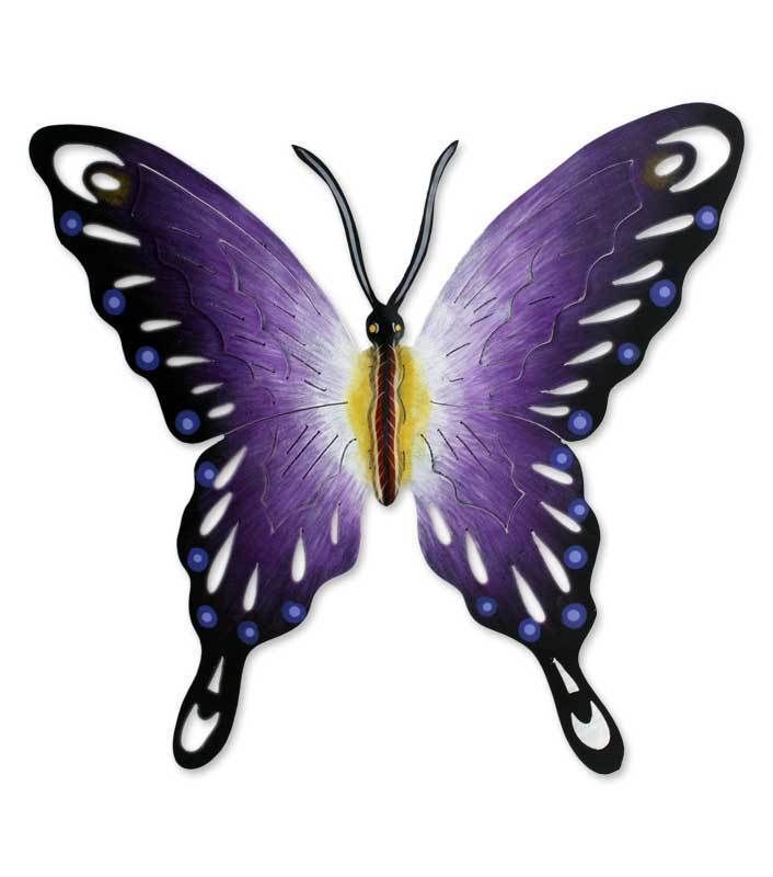 Wise Purple Butterfly Steel Art Wall Sculpture Handmade Sculpture 