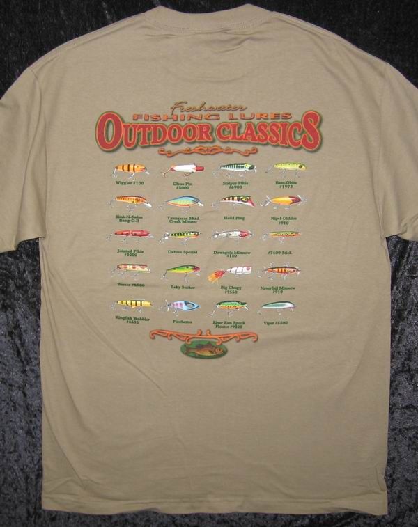 20 VINTAGE ANTIQUE FISHING LURES T Shirt heddon rebel  