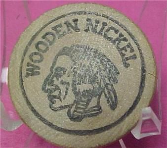 WOODEN NICKEL INDIAN HEAD GREENSBORO COIN CLUB 8120C  