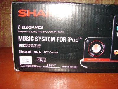 New Sharp Ipod Music System Dock w/Stereo Speakers DK AP7N(R)  