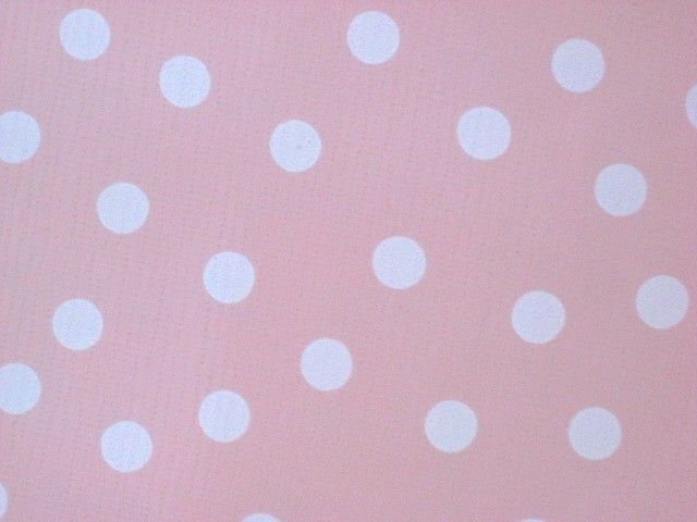 PINK + WHITE POLKA DOTS OILCLOTH VINYL TABLECLOTH 48x72  