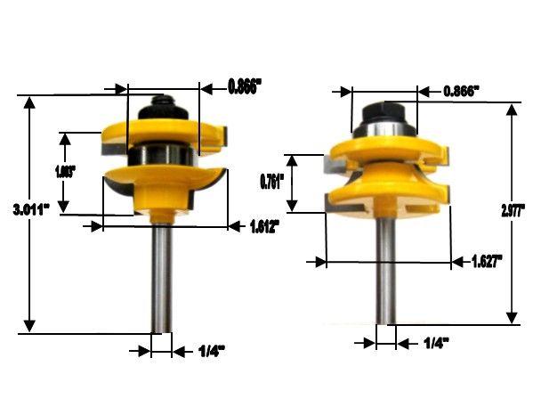 professional kitchen set 1 4 shank quarter round rail stile