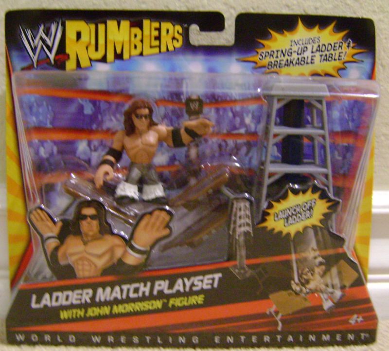 WWE RUMBLERS LADDER MATCH PLAYSET W/ JOHN MORRISON NU  