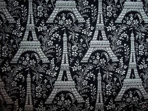 Michael Miller Fabric Black & White EIFFEL TOWER  yds  