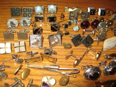 HUGE Mens Jewelry Lot 200 Pieces Incl.34 Pairs Cufflinks,Tie Clasps 